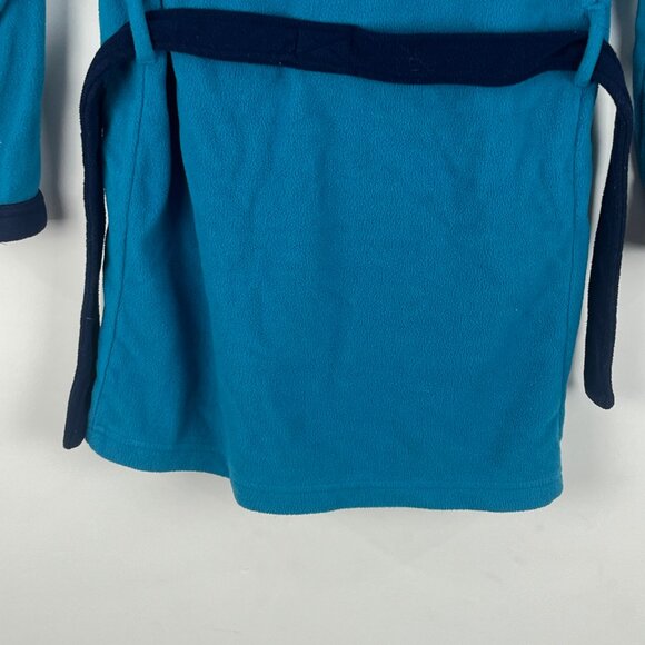 Disney Kids Bath Robe Size 6 Blue Long Sleeves Hooded Pockets Mickey Mouse - Picture 9 of 9